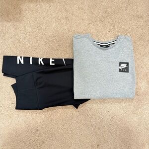 Nike Air Gray Top and Black Leggings Combo